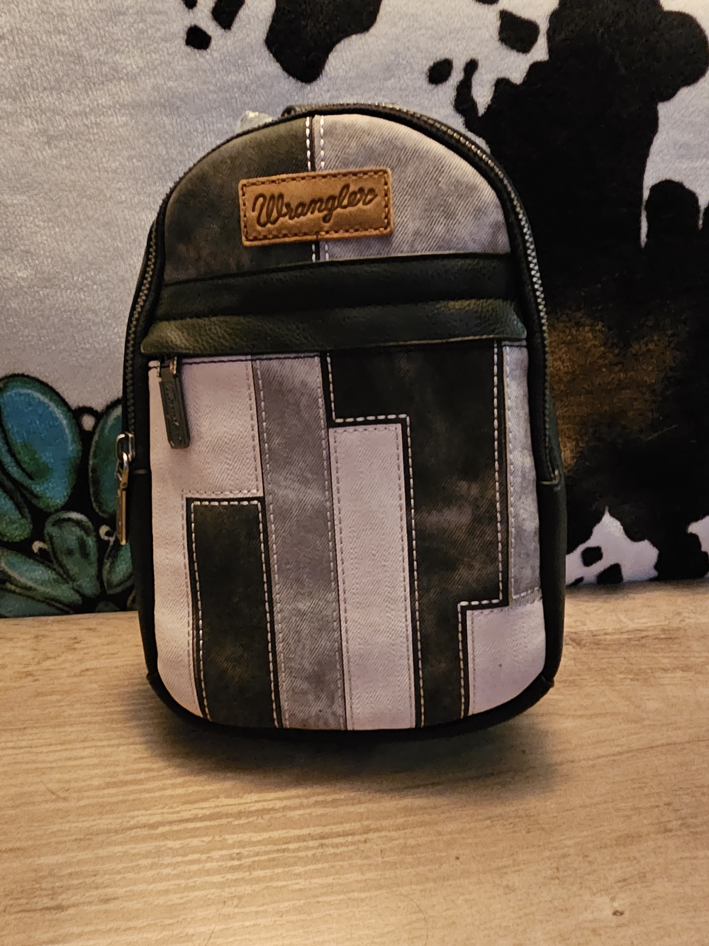 Wrangler Denim Patchwork Mini Backpack